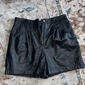 Black Leather Shorts